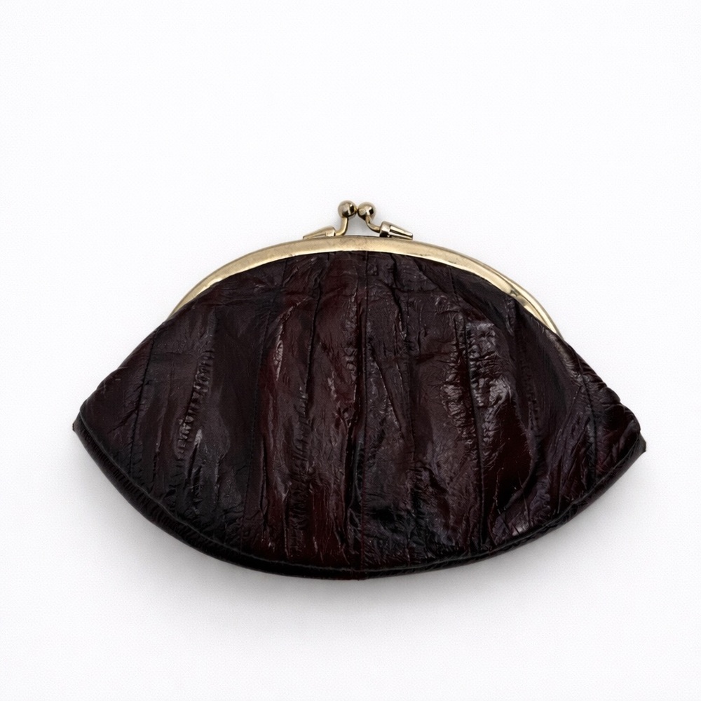 Lee Sands Eeelskin Deep Red Coin Pouch Travel